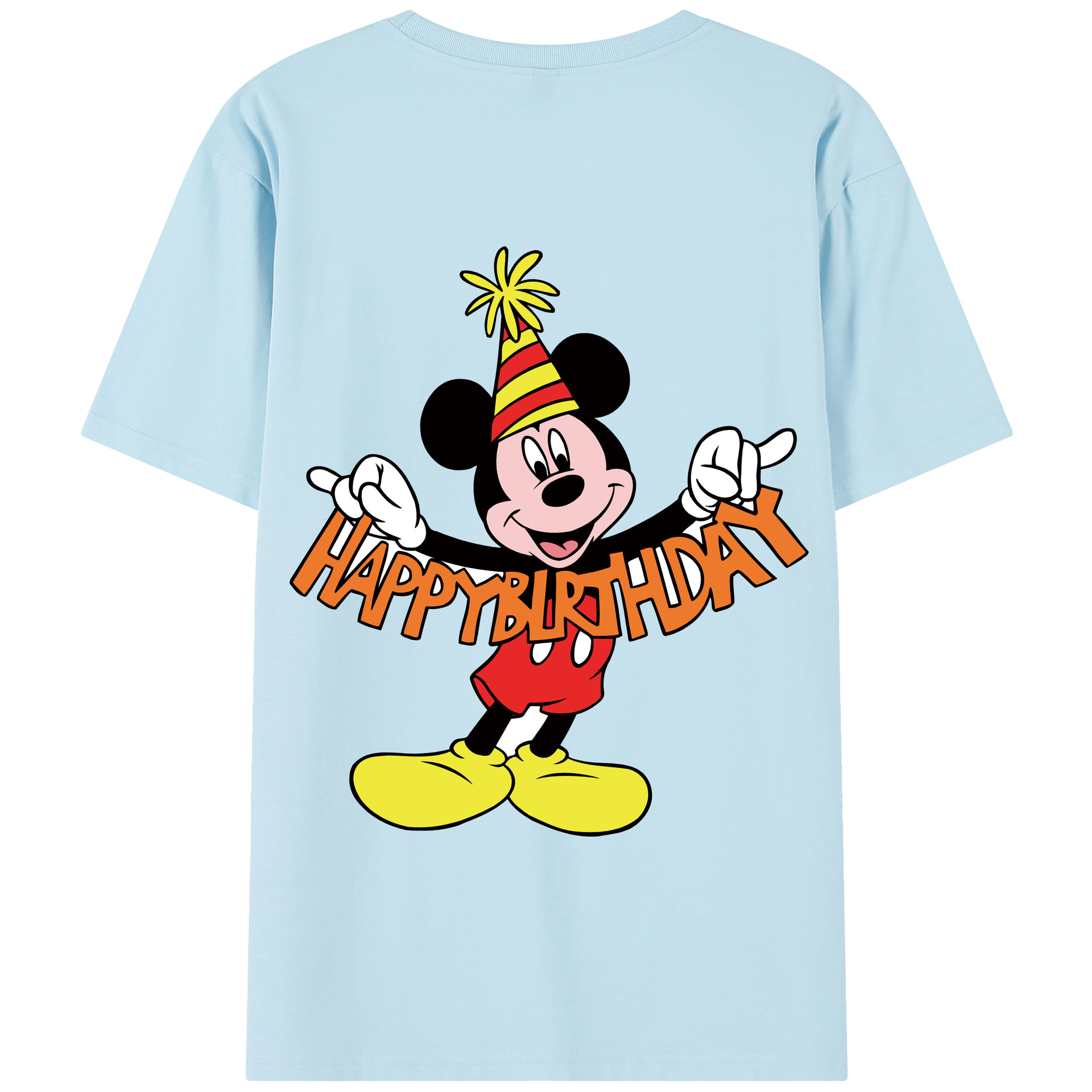 （画像用） ミッキーマウス Mickey Mouse 綿100％半袖Tシャツ（背面プリント）